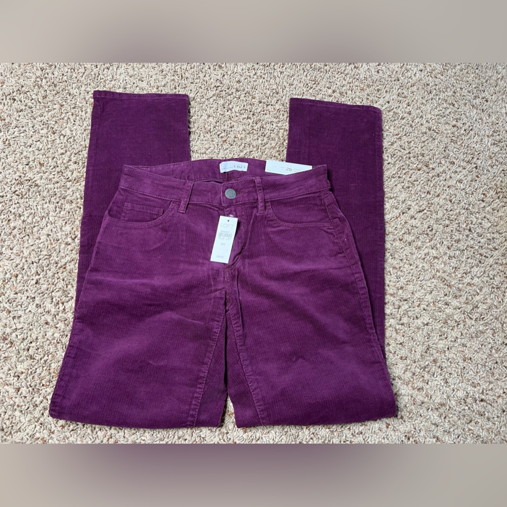 NWT Loft Curvy Straight Size 26/2 Dark Maroon Pants